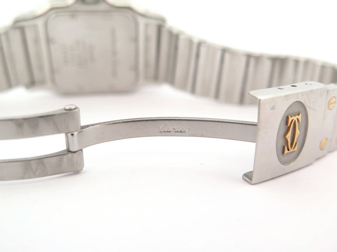 Montre Cartier Santos Galbée - Montre quartz femme en acier et or jaune 58 Facettes 273629