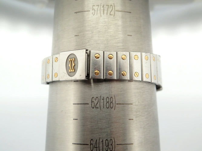 Montre Cartier Santos Galbée - Montre quartz femme en acier et or jaune 58 Facettes 273629
