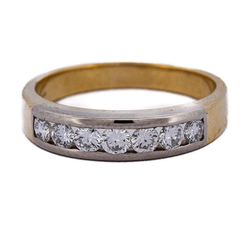 Bague 61 Bague vintage - Alliance en or jaune 18 kt et diamants 58 Facettes AN488 '(0089)