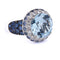 Bague 59 Bague vintage en or blanc 18 ct avec topaze, saphirs et diamants 58 Facettes AN421 (00619)