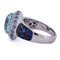 Bague 59 Bague vintage en or blanc 18 ct avec topaze, saphirs et diamants 58 Facettes AN421 (00619)