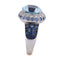Bague 59 Bague vintage en or blanc 18 ct avec topaze, saphirs et diamants 58 Facettes AN421 (00619)