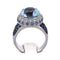 Bague 59 Bague vintage en or blanc 18 ct avec topaze, saphirs et diamants 58 Facettes AN421 (00619)