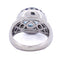 Bague 59 Bague vintage en or blanc 18 ct avec topaze, saphirs et diamants 58 Facettes AN421 (00619)