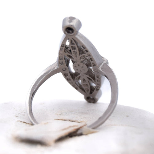 Bague Art déco en platine 950 avec diamants taille ancienne 58 Facettes AN458 (0579)