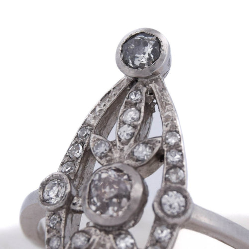 Bague Art déco en platine 950 avec diamants taille ancienne 58 Facettes AN458 (0579)