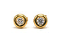 Boucles d'oreilles Boucles d’oreilles contemporaines en or jaune 18 carats serties de diamants 58 Facettes B829