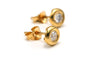 Boucles d'oreilles Boucles d’oreilles contemporaines en or jaune 18 carats serties de diamants 58 Facettes B829