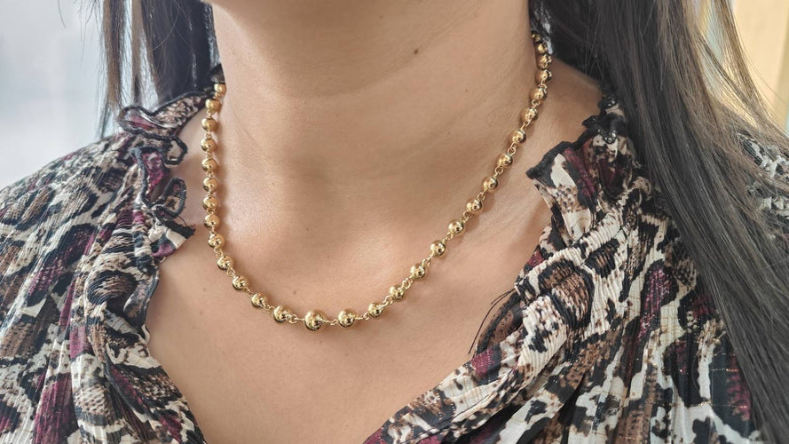 Collier Collier marseillais à boules en chute en or rose 18 kt 58 Facettes 33664