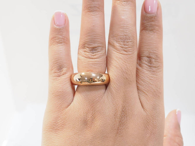 Bague 50 Chaumet - Bague jonc en or rose 18 kt 58 Facettes 33666