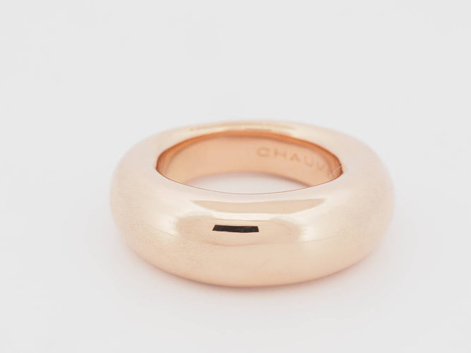 Bague 50 Chaumet - Bague jonc en or rose 18 kt 58 Facettes 33666