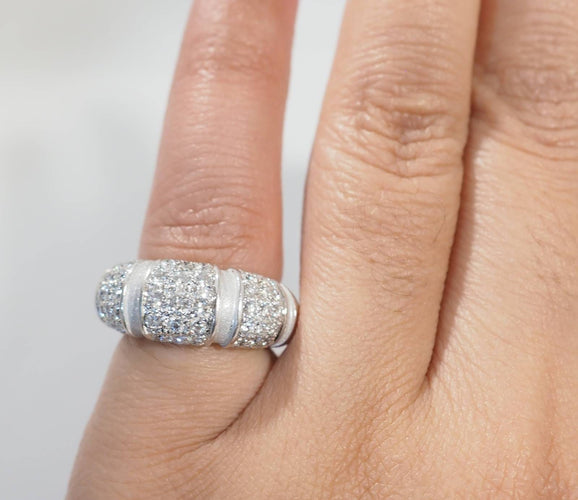 Bague 48 Mauboussin Nadja - Bague pavée en or blanc et diamants 58 Facettes 33667