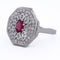 Bague 59 Bague Art déco en or blanc 18 ct, rubis et diamants 58 Facettes AN111 (0079)