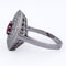 Bague 59 Bague Art déco en or blanc 18 ct, rubis et diamants 58 Facettes AN111 (0079)