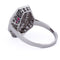 Bague 59 Bague Art déco en or blanc 18 ct, rubis et diamants 58 Facettes AN111 (0079)