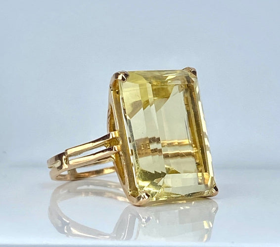 Bague 54 Bague en or jaune 18 carats avec citrine 20–23 carats 58 Facettes AB687