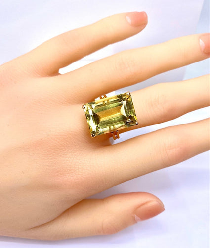 Bague 54 Bague en or jaune 18 carats avec citrine 20–23 carats 58 Facettes AB687