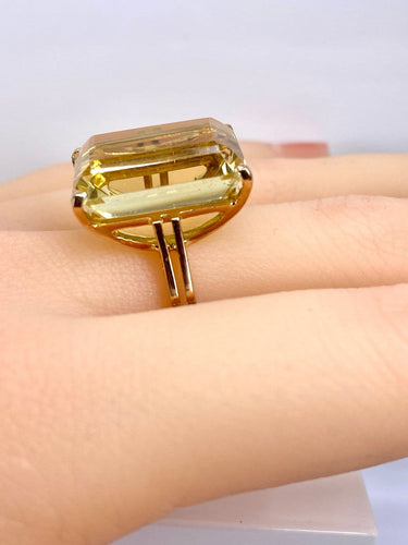 Bague 54 Bague en or jaune 18 carats avec citrine 20–23 carats 58 Facettes AB687