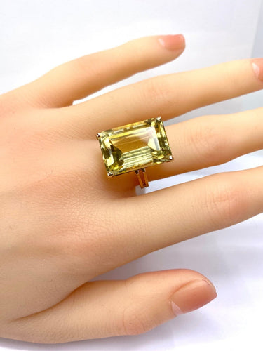Bague 54 Bague en or jaune 18 carats avec citrine 20–23 carats 58 Facettes AB687