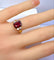 Bague 50 Bague en or jaune 18 carats au grenat et diamants 58 Facettes AB689