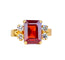 Bague 50 Bague en or jaune 18 carats au grenat et diamants 58 Facettes AB689