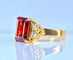 Bague 50 Bague en or jaune 18 carats au grenat et diamants 58 Facettes AB689