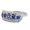 Bague 56 Bague en or blanc 18 ct avec saphirs et diamants 58 Facettes AN384 (5179)
