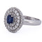 Bague 54 Bague - Or blanc 18 ct avec saphir et diamants 58 Facettes AN551 (0089)