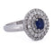 Bague 54 Bague - Or blanc 18 ct avec saphir et diamants 58 Facettes AN551 (0089)
