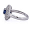 Bague 54 Bague - Or blanc 18 ct avec saphir et diamants 58 Facettes AN551 (0089)