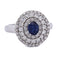 Bague 54 Bague - Or blanc 18 ct avec saphir et diamants 58 Facettes AN551 (0089)