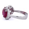 Bague 55 Bague trilogy vintage en or blanc 18 ct avec rubis et diamants 58 Facettes AN351 (07019)