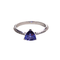 Bague 53 Bague en or blanc 18k avec tanzanite et diamants 58 Facettes S472