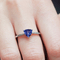 Bague 53 Bague en or blanc 18k avec tanzanite et diamants 58 Facettes S472