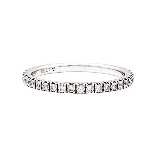 Bague 48 Alliance Chaumet, or blanc et diamants. 58 Facettes 35427