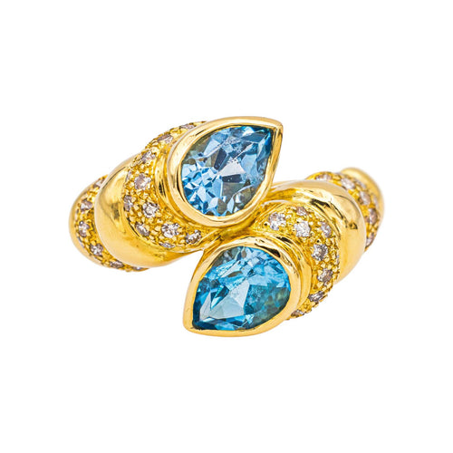 Bague 48 Bague Toi et moi  Or jaune Topaze, Diamant 58 Facettes 4445900CN