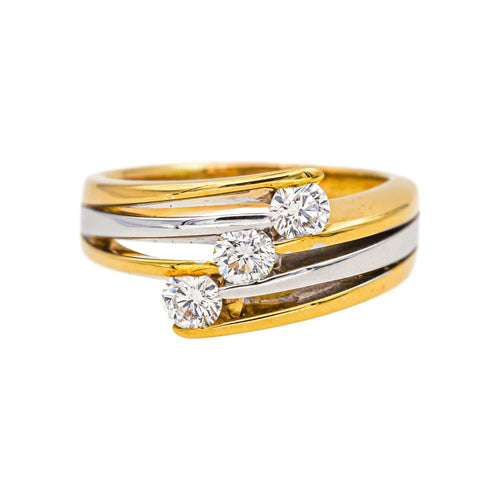 Bague 56 Bague  Trilogie Or jaune, Or blanc Diamant 58 Facettes 4250495CN