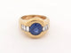 Bague 57 Poiray - Bague en or jaune 18k avec saphir et diamants baguette, T57 58 Facettes 273906