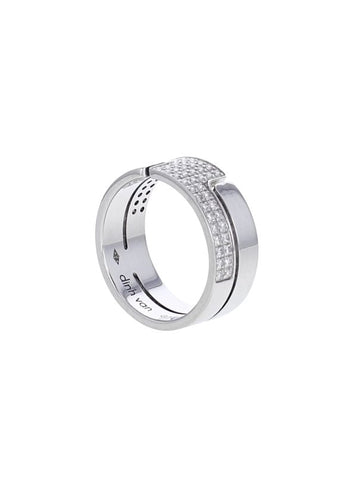 Bague 54 Dinh Van Seventies - Alliance en or blanc et diamants 58 Facettes 90797