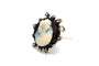Broche Broche Art nouveau en or blanc 18 carats, agathe et diamants taille rose 58 Facettes B837