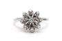 Bague 51 Bague Art déco en or blanc 18 carats sertie de diamants taille brillant 58 Facettes B841