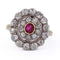 Bague 58 Bague victorienne en or jaune 18 ct, rubis et diamants 58 Facettes AN626 '(00219)