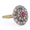 Bague 58 Bague victorienne en or jaune 18 ct, rubis et diamants 58 Facettes AN626 '(00219)
