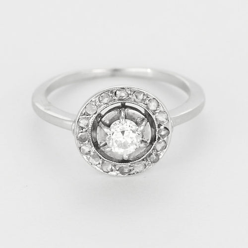 Bague 50 Charmante bague cible en or blanc et diamants 58 Facettes B260067