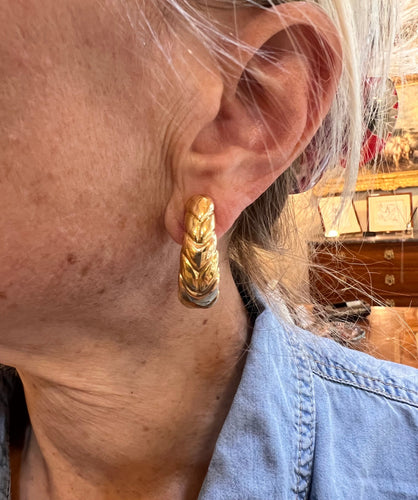 Boucles d'oreilles Bulgari Spiga - Boucles d’oreilles clip en or jaune 18 carats 58 Facettes BS219