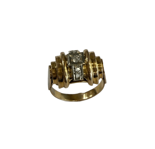 Bague 56 Bague Art déco en or jaune et or blanc 750‰, diamant 58 Facettes 31350591
