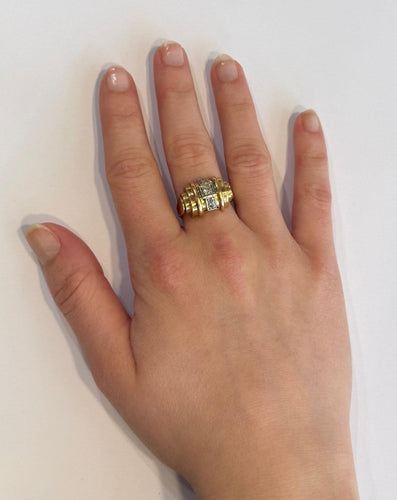Bague 56 Bague Art déco en or jaune et or blanc 750‰, diamant 58 Facettes 31350591