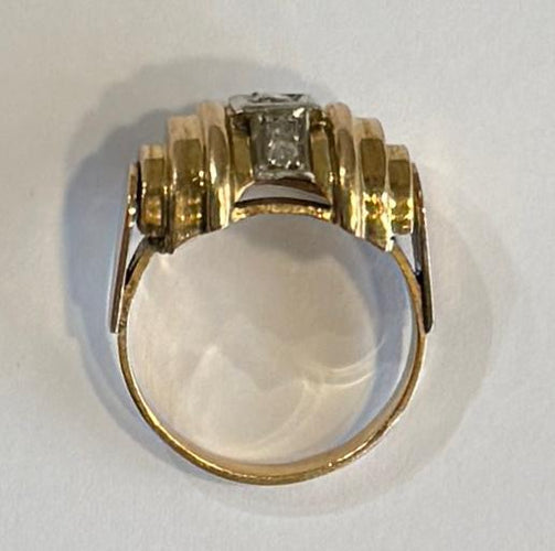 Bague 56 Bague Art déco en or jaune et or blanc 750‰, diamant 58 Facettes 31350591