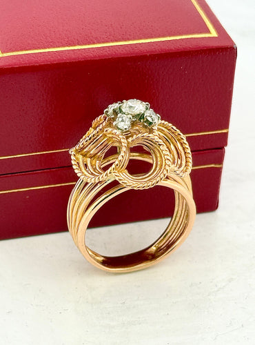Bague 60 Bague ancienne - Bague en or jaune/rosé 18 carats et diamants 58 Facettes 90870-AC12797