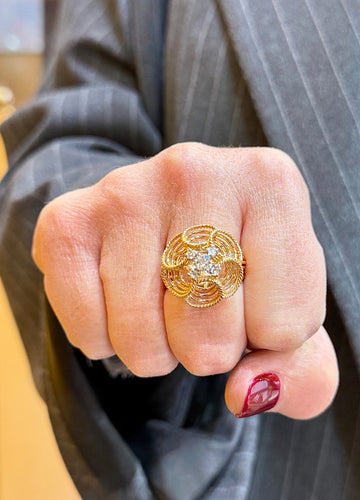 Bague 60 Bague ancienne - Bague en or jaune/rosé 18 carats et diamants 58 Facettes 90870-AC12797